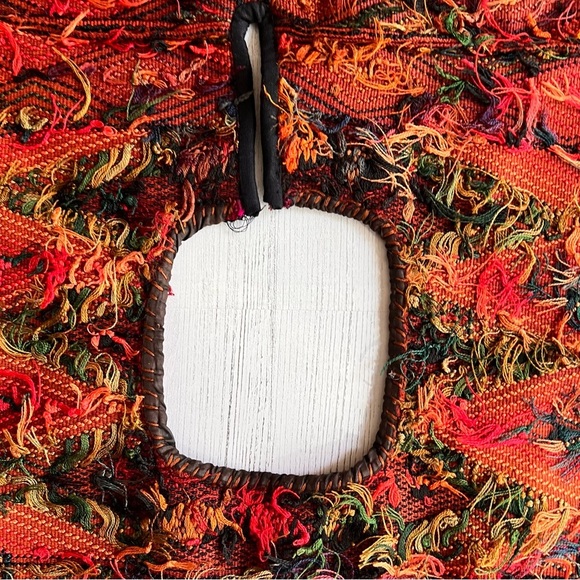 Vintage 70s Guatemalan Huipil Handmade Tunic Top – Red Brown Geometric P… - Picture 14 of 15